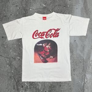 Vintage 1997 coca cola christmas santa double sided promo shirt